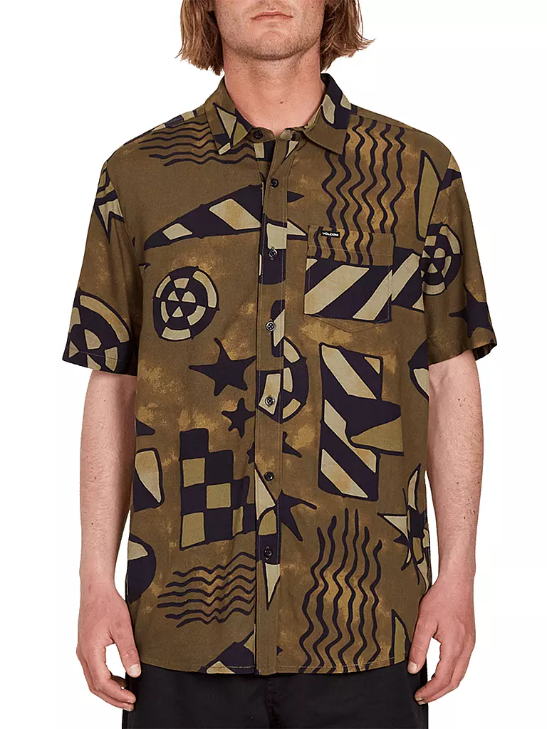 VOLCOM | Herren Beachhemd Hand Geo | olive