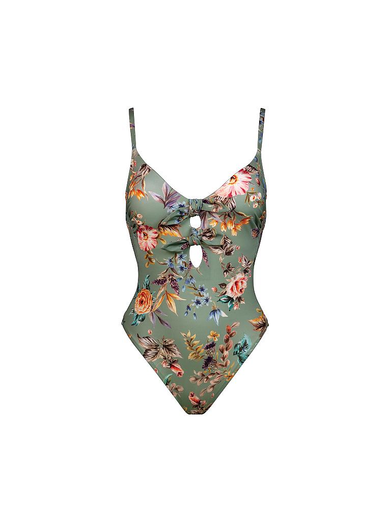 WATERCULT | Damen Badeanzug Boho Blossom Double Bow | grün