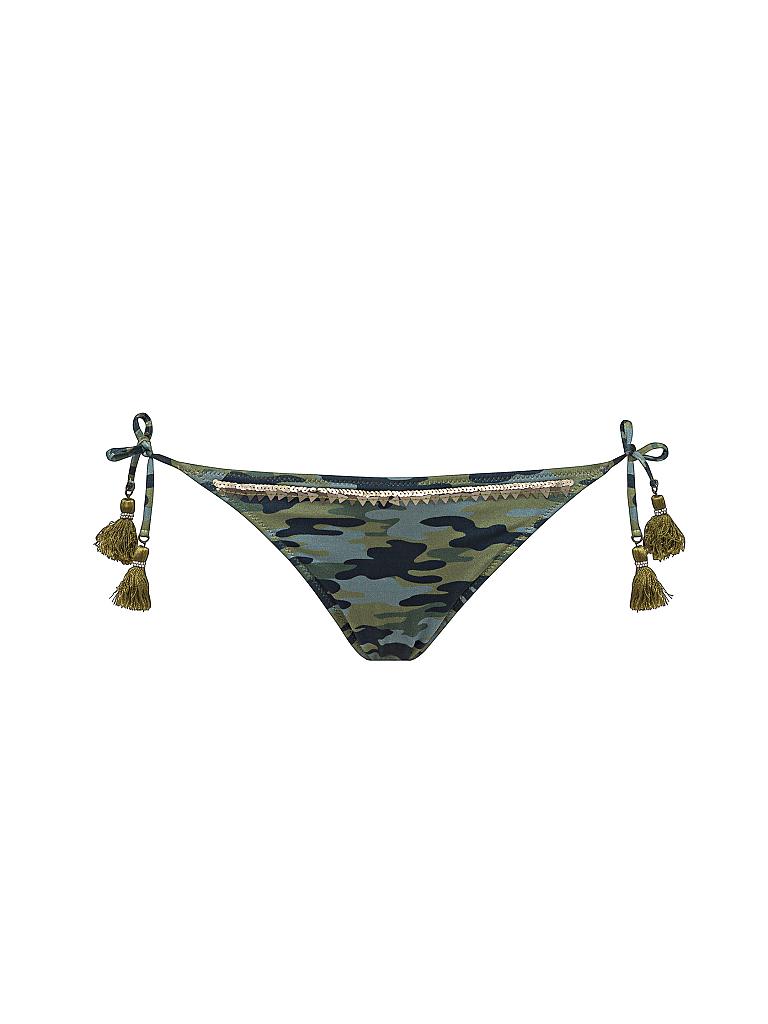 WATERCULT | Damen Bikinihose Camo Luxe Low Tie-Side | grün