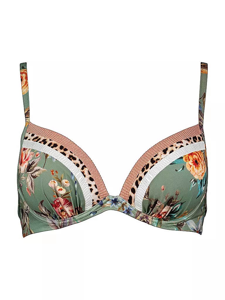 WATERCULT | Damen Bikinioberteil Boho Blossom | grün