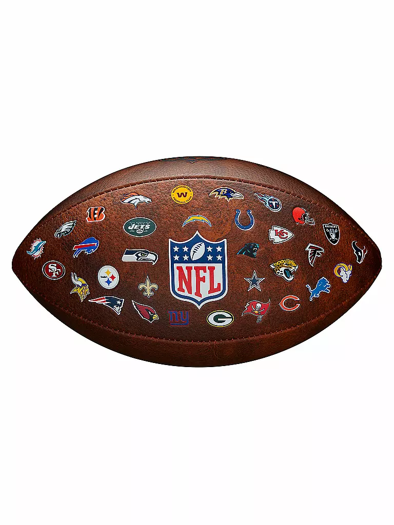 WILSON | American Football NFL Off Throwback 32 Team Logo | braun